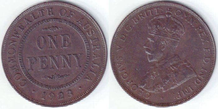 1923 Australia Penny (VF) A001418